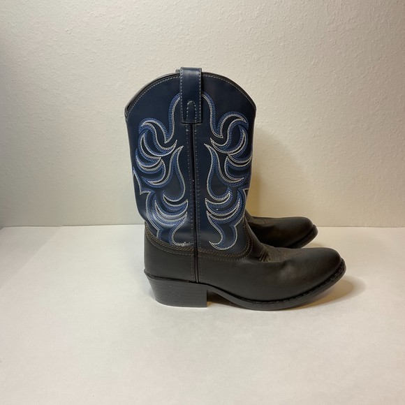 Smokey‎ Mountain Boots Monterey Brown Navy Western Cowboy Size 4.5 - Picture 3 of 9